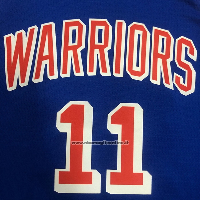 Maglia Golden State Warriors Klay Thompson #11 75th Anniversary Blu